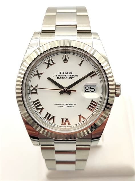 rolex datejust 41 white steel